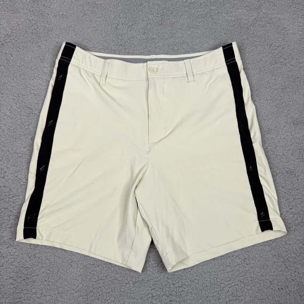 Under Armour Golf Shorts Mens 32 Beige UA Drive Deuces Performance Stretch Grip